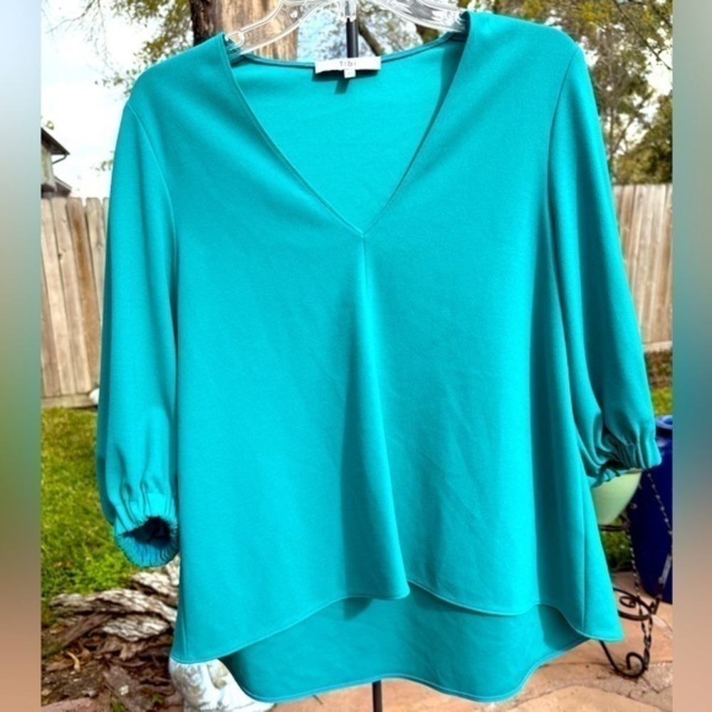 ▶️ Tibi ◀️ V- neck 3/4 Sleeve Blouse